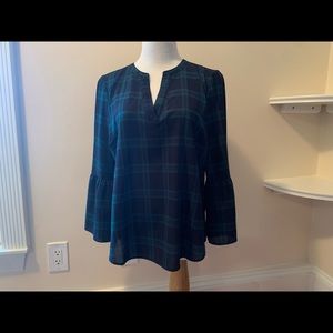 J.Crew Winter Plaid Lightweight Blouse